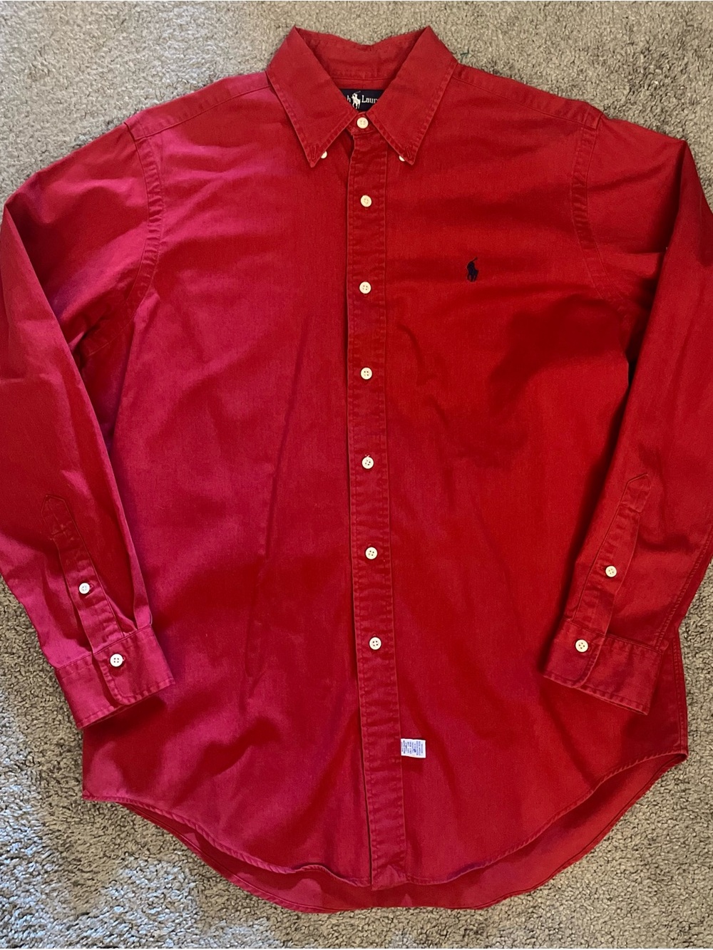 Ralph Lauren Red Long-Sleeve Button-Down Shirt - Picture 2 of 6